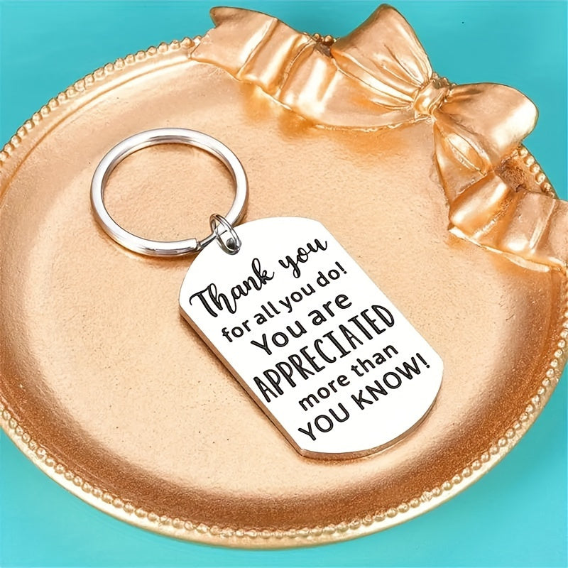 Personalized Stainless Steel Appreciation Keychains – Engraved Thank You Gifts for Professionals