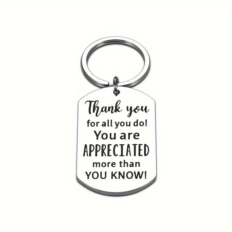 Personalized Stainless Steel Appreciation Keychains – Engraved Thank You Gifts for Professionals