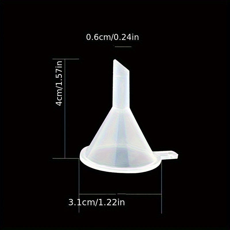 Mini Plastic Funnels (10-Pack): Multipurpose for Bottle Filling, Essential Oils, Perfume, Spices, Sand Art, and Powder Transfer