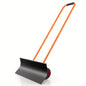 Multigot 30" Snow Shovel Heavy-Duty Metal Adjustable Height Wheeled Snow Removal Pusher