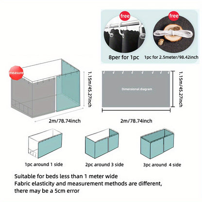 1 Pc Starry Night Bed Curtain - Dorm Room Privacy Divider, Blackout Window Treatment for Student Dorms, Machine Washable Polyester