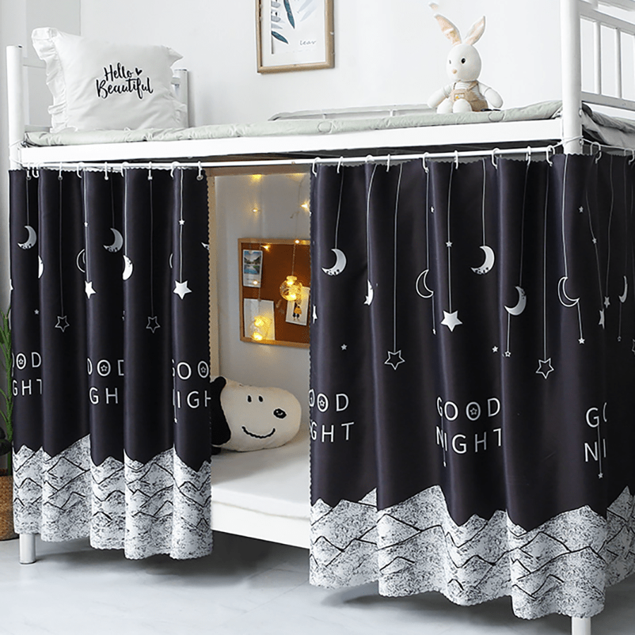 1 Pc Starry Night Bed Curtain - Dorm Room Privacy Divider, Blackout Window Treatment for Student Dorms, Machine Washable Polyester