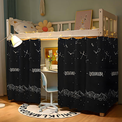 1 Pc Starry Night Bed Curtain - Dorm Room Privacy Divider, Blackout Window Treatment for Student Dorms, Machine Washable Polyester