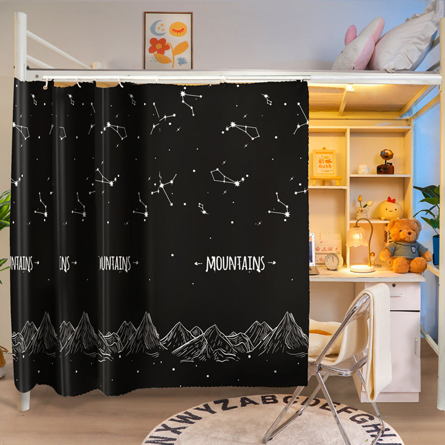 1 Pc Starry Night Bed Curtain - Dorm Room Privacy Divider, Blackout Window Treatment for Student Dorms, Machine Washable Polyester