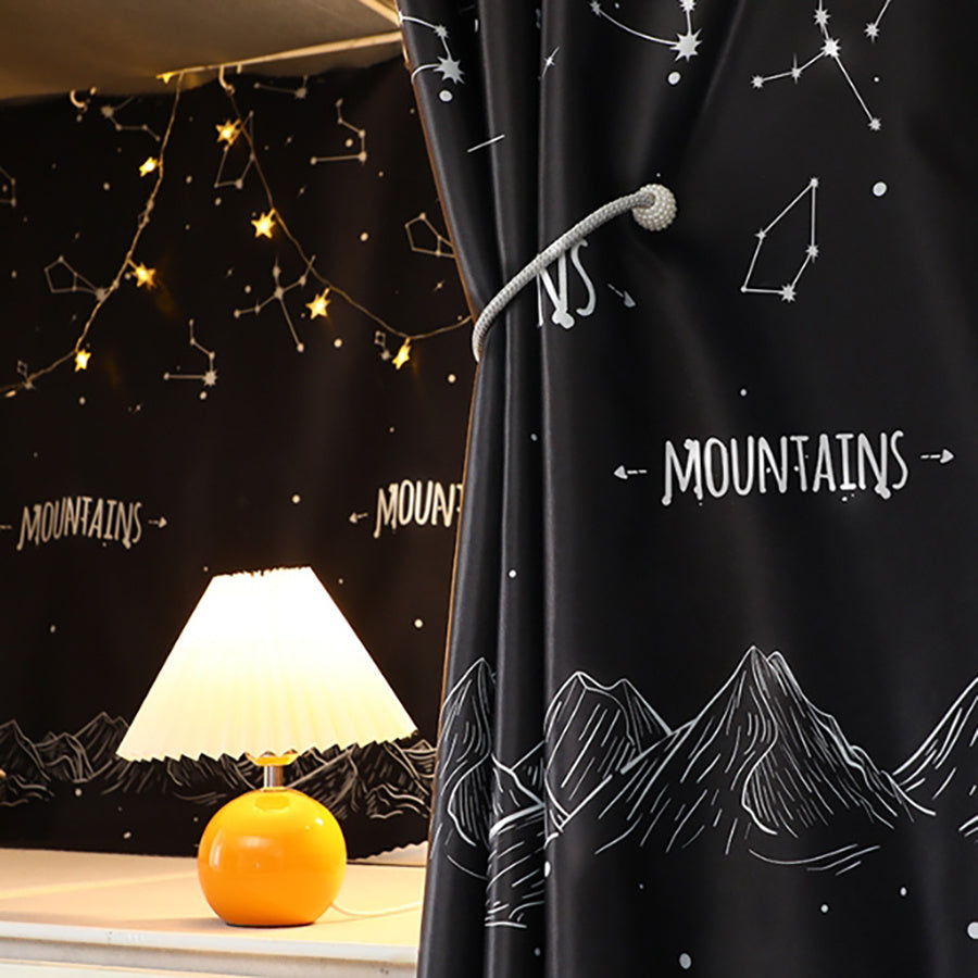 1 Pc Starry Night Bed Curtain - Dorm Room Privacy Divider, Blackout Window Treatment for Student Dorms, Machine Washable Polyester