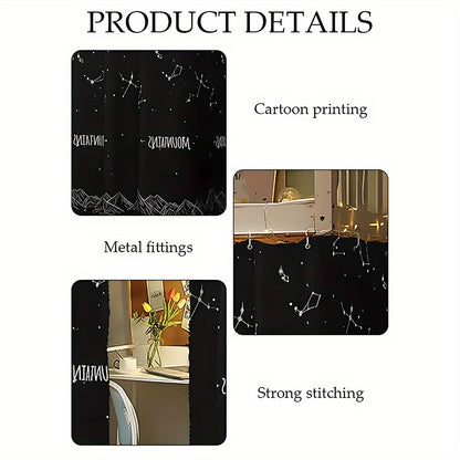 1 Pc Starry Night Bed Curtain - Dorm Room Privacy Divider, Blackout Window Treatment for Student Dorms, Machine Washable Polyester