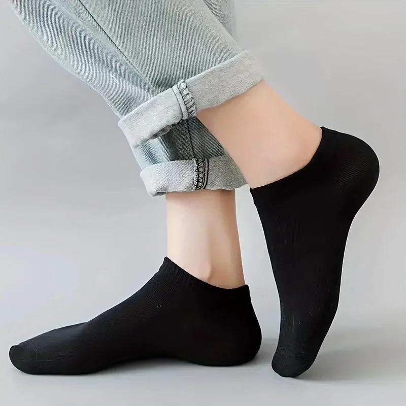 Unisex Low Cut Ankle Socks - 10/20/40 Pairs, Black, White, Grey