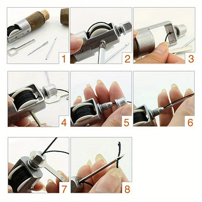 Professional Leather Sewing Awl Kit - Speedy Stitcher Tool for DIY Craft & Repair, Includes Needles - Leather