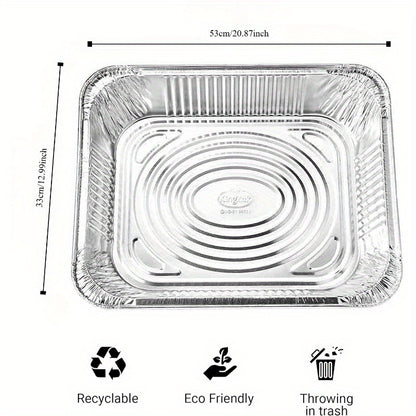 50-Pack Extra Heavy Duty Full-Size Aluminum Foil Pans – 21"x13" - Hiccupzz