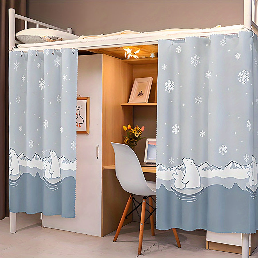 1 Pc Quiet Corner Blue Light-Blocking Bed Curtain - For Dorms, Bunk & Single Beds, Machine Washable Polyester