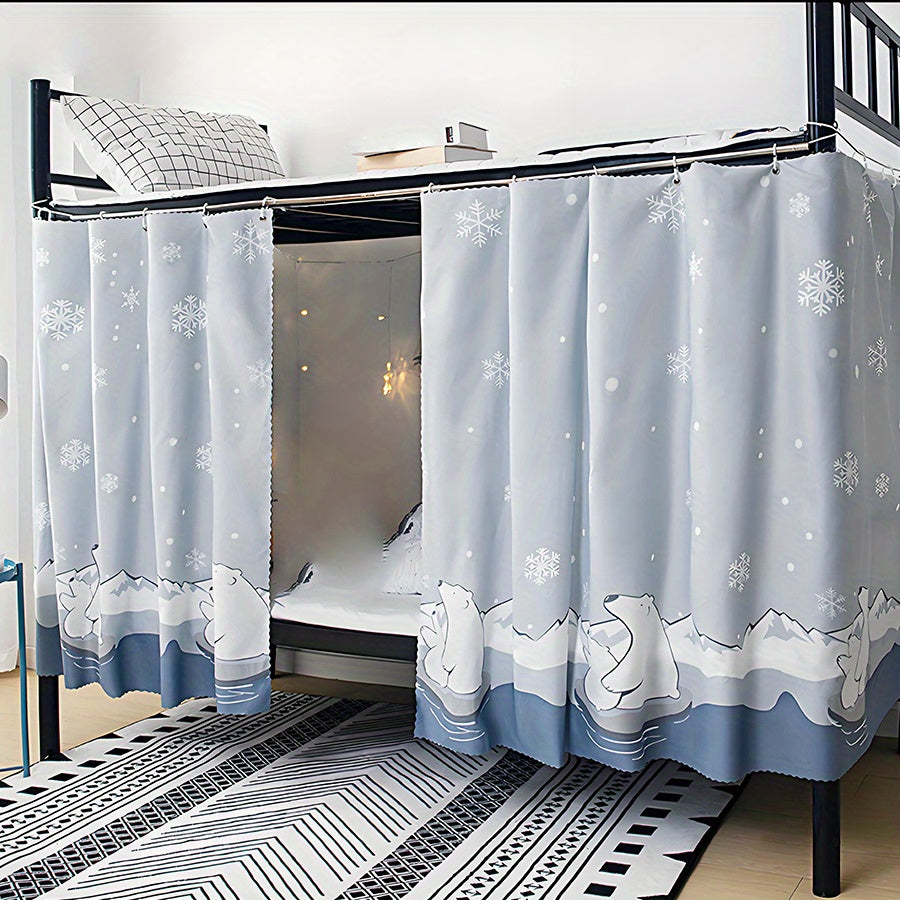 1 Pc Quiet Corner Blue Light-Blocking Bed Curtain - For Dorms, Bunk & Single Beds, Machine Washable Polyester