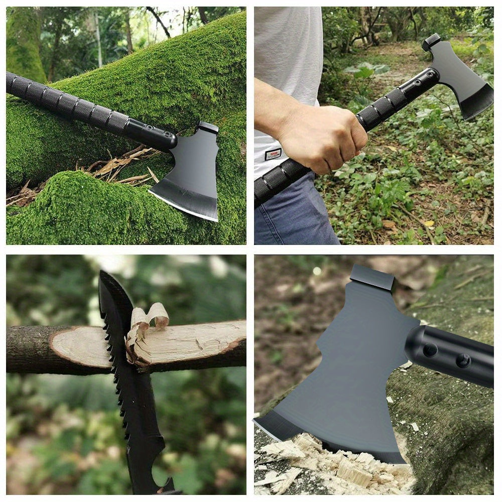 Survival Axe Kit - Camping Axe, Off-Roading Multitool Folding Hatchet with Hammer, Versatile Survival Axe