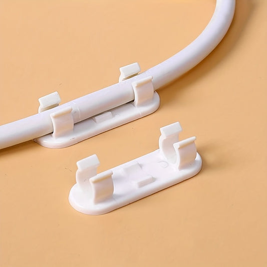 Adjustable Cable Management Clips (10 Pcs): Adhesive Plastic Cord Holders for TV, PC, and Ethernet Cables - Ideal for Home Office Organization