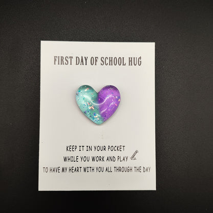 Resin Pocket Hug Tokens with Cards for Anxiety Relief: 1/3pcs Set, First Day of School Keepsake and Gift, Ideal for Ages 14+ - Hiccupzz