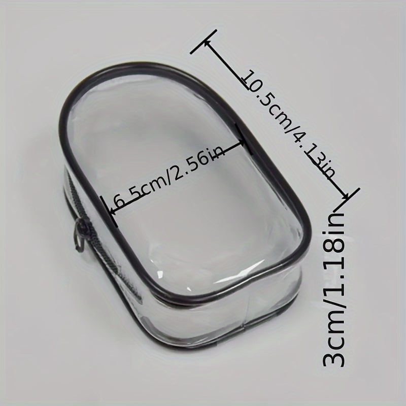 Clear Plastic Mini Coin Purse with Zipper: Multifunctional Cable Organizer and Earphone Case with Keychain Loop