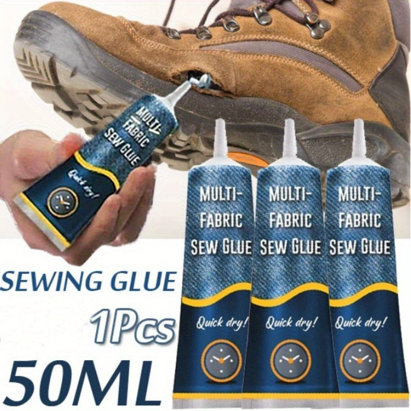 2 Pcs 1.69oz Multifunctional Sew Glue Liquid - Fast Tack Bonding for Clothes, Shoes, Denim, and Fabric