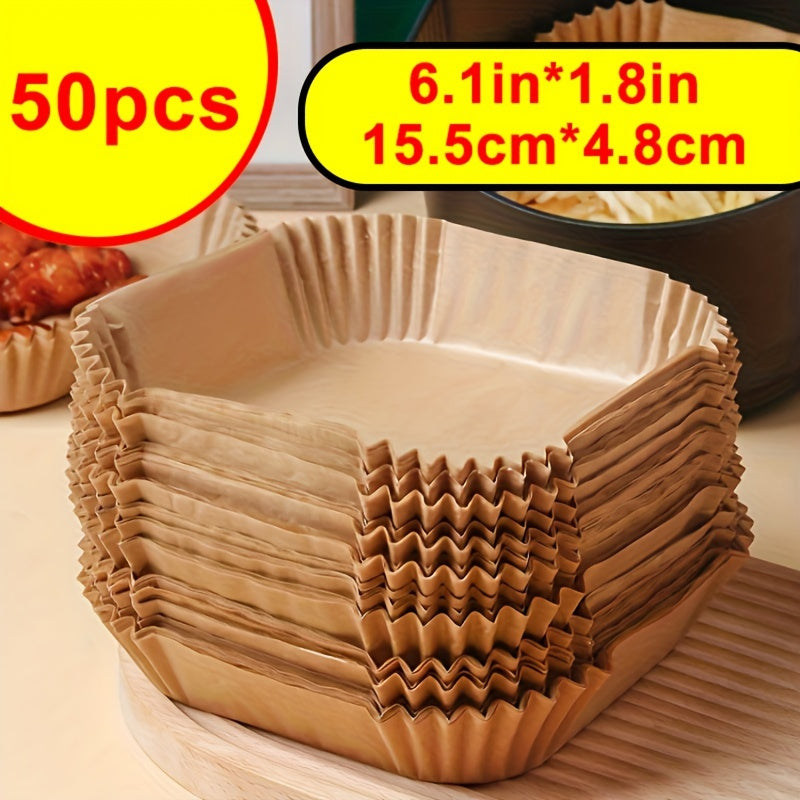 Non-Stick Disposable Air Fryer Paper Lining for Square Baking & Cooking – Oven & Microwave Safe