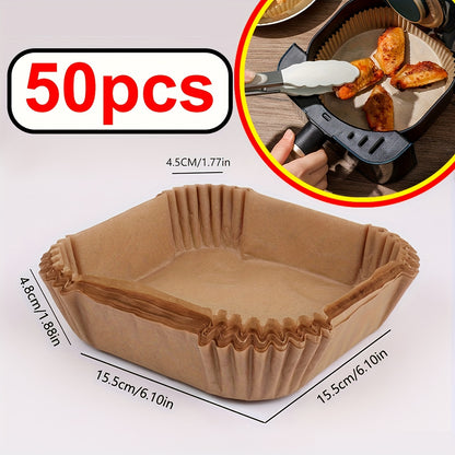Non-Stick Disposable Air Fryer Paper Lining for Square Baking & Cooking – Oven & Microwave Safe - Hiccupzz