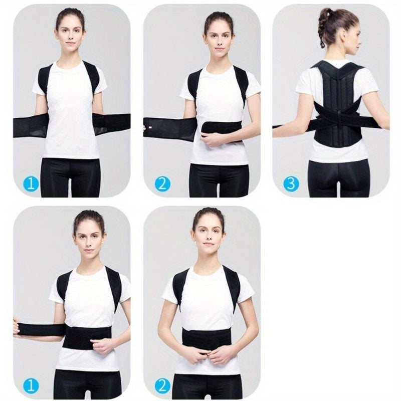 Back Brace Posture Corrector for Women and Men - Adjustable and Breathable Lumbar Support for Waist, Back, and Shoulder Pain Relief