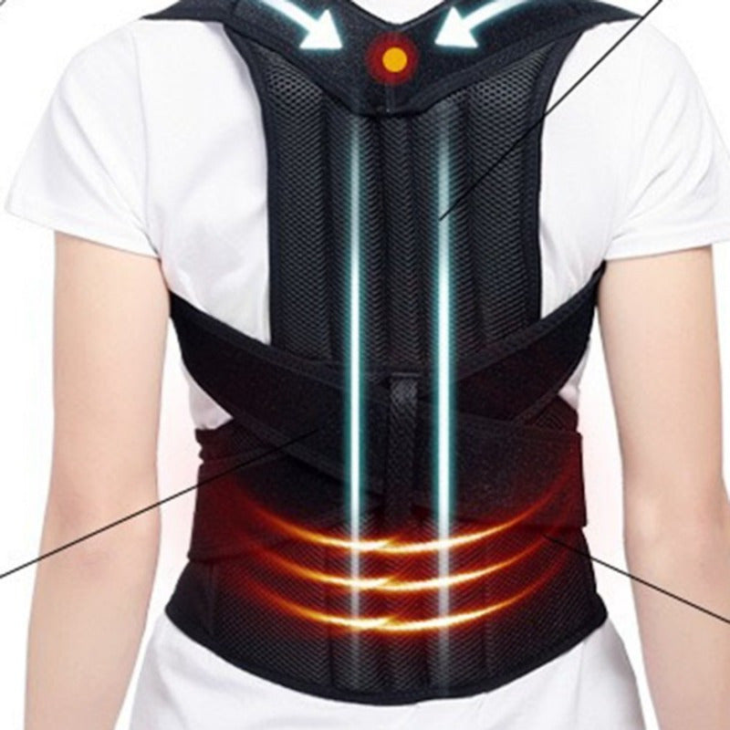 Back Brace Posture Corrector for Women and Men - Adjustable and Breathable Lumbar Support for Waist, Back, and Shoulder Pain Relief