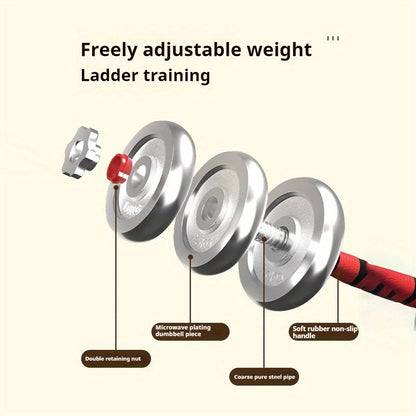 Adjustable Dumbbell Set - Foam Handles, Cast Iron Weights, Anti-Slip Grip, Home Gym Equipment - Hiccupzz