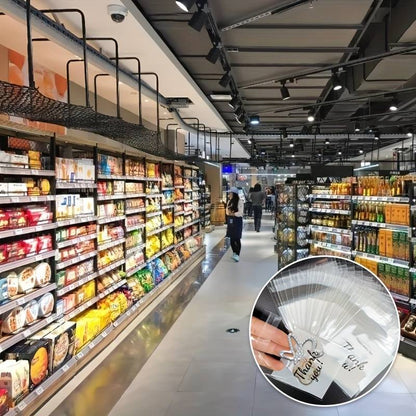 50/100 Pcs Thank You Mini Treat Bags – Self-Sealing, Ideal for Cookies, Candies, and Gifts for Parties & Retail Use - Hiccupzz