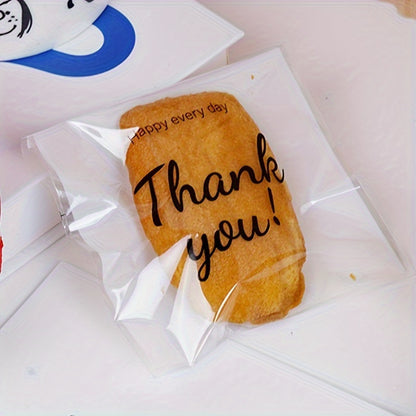 50/100 Pcs Thank You Mini Treat Bags – Self-Sealing, Ideal for Cookies, Candies, and Gifts for Parties & Retail Use - Hiccupzz