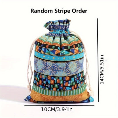 Egyptian-Inspired Linen Gift Bag with Drawstring: Versatile Storage Pouch for Jewelry, Halloween Candy, Christmas Presents, and Party Favors (3.9x5.51 Inches) - Hiccupzz