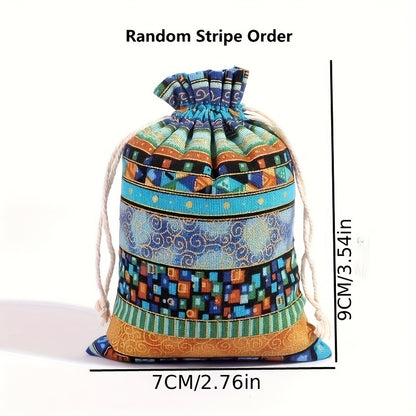 Egyptian-Inspired Linen Gift Bag with Drawstring: Versatile Storage Pouch for Jewelry, Halloween Candy, Christmas Presents, and Party Favors (3.9x5.51 Inches) - Hiccupzz