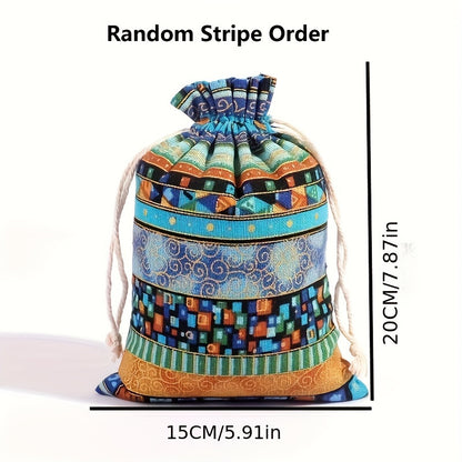 Egyptian-Inspired Linen Gift Bag with Drawstring: Versatile Storage Pouch for Jewelry, Halloween Candy, Christmas Presents, and Party Favors (3.9x5.51 Inches) - Hiccupzz