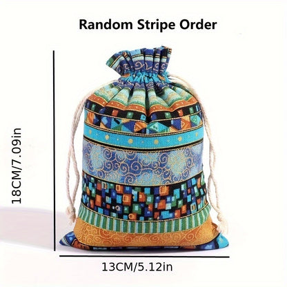 Egyptian-Inspired Linen Gift Bag with Drawstring: Versatile Storage Pouch for Jewelry, Halloween Candy, Christmas Presents, and Party Favors (3.9x5.51 Inches) - Hiccupzz