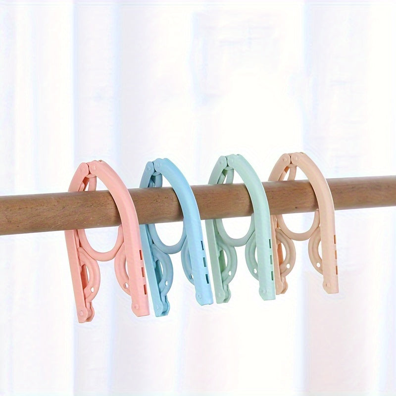 10 Pcs Foldable Travel Hangers with Anti-Slip Design - Durable Plastic