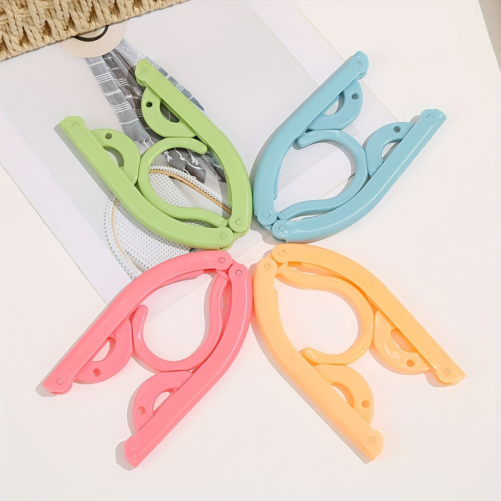 10 Pcs Foldable Travel Hangers with Anti-Slip Design - Durable Plastic