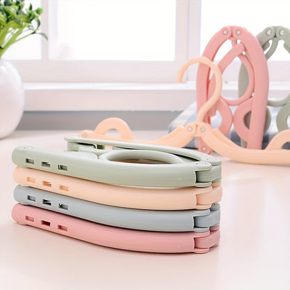 10 Pcs Foldable Travel Hangers with Anti-Slip Design - Durable Plastic