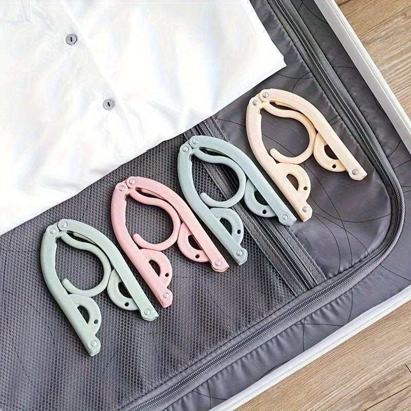 10 Pcs Foldable Travel Hangers with Anti-Slip Design - Durable Plastic