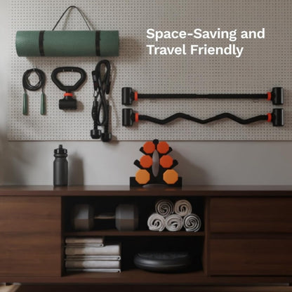 Adjustable Dumbbell to Barbell/Kettlebell Set for Full-Body Workout, 200lbs Capacity - Hiccupzz