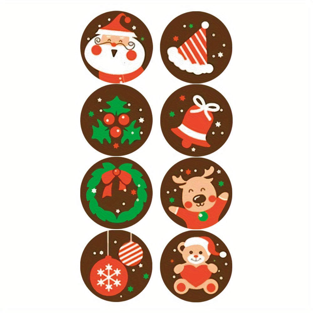 24-Pack Christmas Stickers: 8 Unique Holiday-Themed Designs for Gift Wrapping and Party Decorations