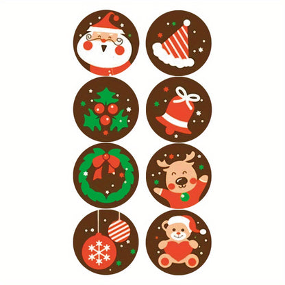 24-Pack Christmas Stickers: 8 Unique Holiday-Themed Designs for Gift Wrapping and Party Decorations - Hiccupzz