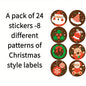 24-Pack Christmas Stickers: 8 Unique Holiday-Themed Designs for Gift Wrapping and Party Decorations - Hiccupzz
