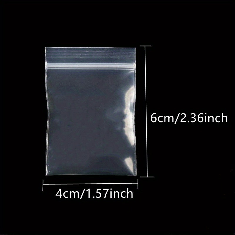 100pcs Reusable Clear Jewelry Bags – 3 Sizes with Self-Sealing Zipper & Anti-Aging Storage Pouches for Gifts and Stationery