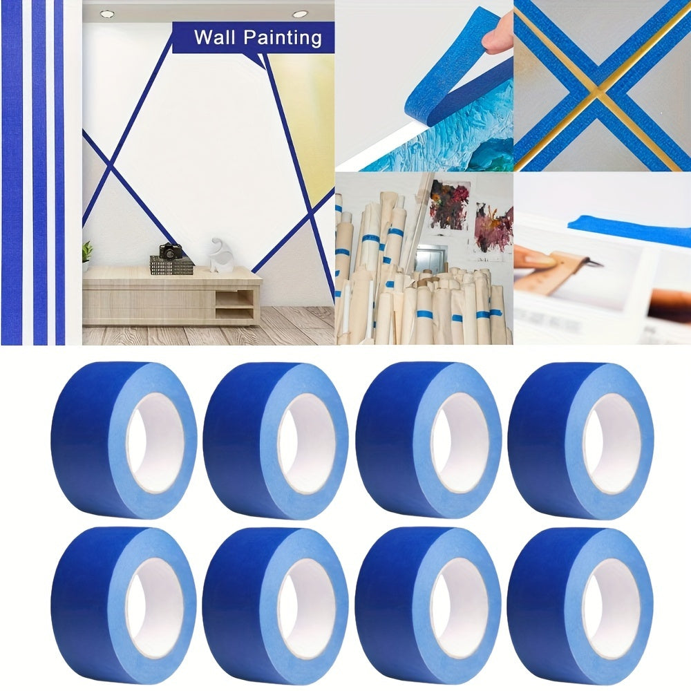 8-Pack Multi-Surface Blue Painter's Tape - 0.94" Width, 65ft Length/Roll, Total 520ft