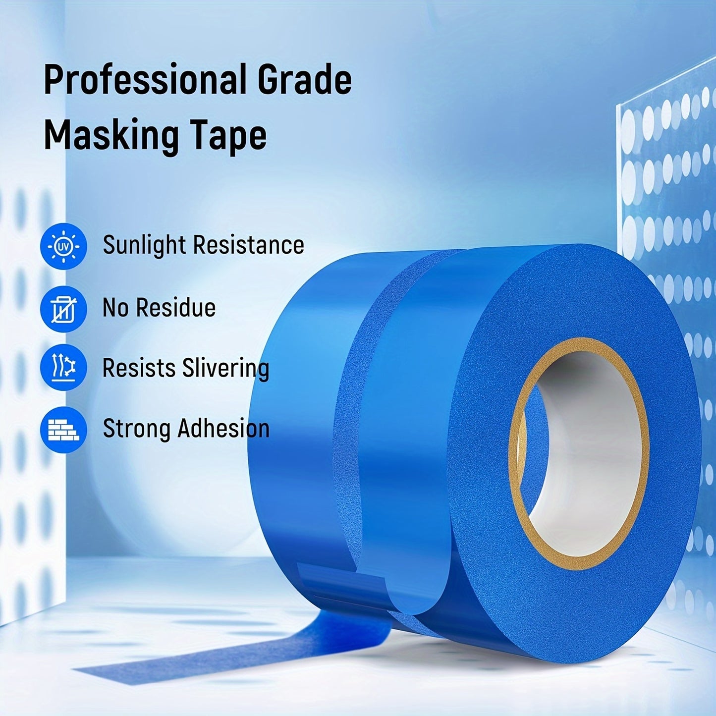 8-Pack Multi-Surface Blue Painter's Tape - 0.94" Width, 65ft Length/Roll, Total 520ft