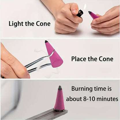 Assorted Lavender Sandalwood Pagoda Cones: Natural Wood Incense Sticks (10 pcs) for Deodorizing, Yoga, Meditation, and Spa - Perfect Valentine's Day Gift - Hiccupzz