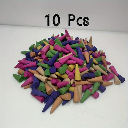 Assorted Lavender Sandalwood Pagoda Cones: Natural Wood Incense Sticks (10 pcs) for Deodorizing, Yoga, Meditation, and Spa - Perfect Valentine's Day Gift - Hiccupzz