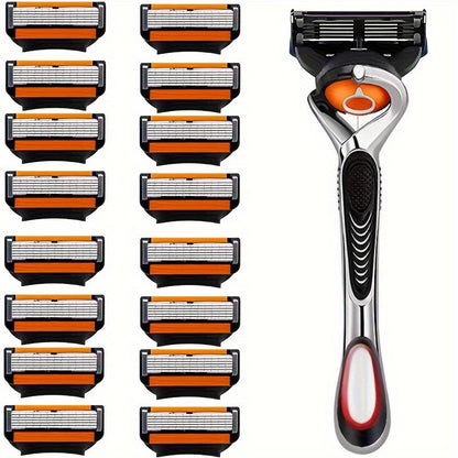 Men's Six-Layer Precision Manual Shaver, Retro Style with Replaceable Blade - Hiccupzz