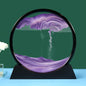 3D Dynamic Sand Art Liquid Motion – Moving Picture Round Glass Deep Sea Sandscape Display with Flowing Frame, Relaxing Desktop Home or Office Decor (Available in 7 or 12 Inch) - Hiccupzz