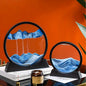 3D Dynamic Sand Art Liquid Motion – Moving Picture Round Glass Deep Sea Sandscape Display with Flowing Frame, Relaxing Desktop Home or Office Decor (Available in 7 or 12 Inch) - Hiccupzz
