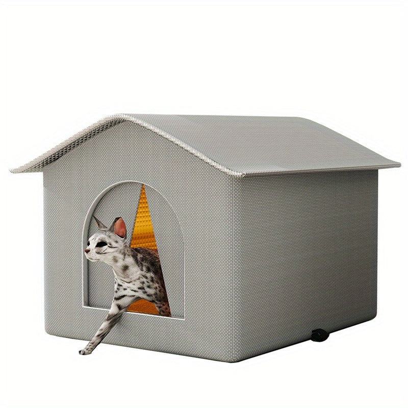 All-Season Waterproof Cat Nest - Rainproof, Bite-Resistant Outdoor Lodge with Large Enclosed Space for Stray Cats