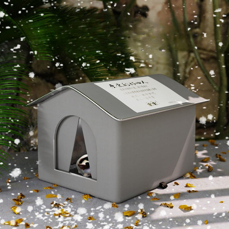 All-Season Waterproof Cat Nest - Rainproof, Bite-Resistant Outdoor Lodge with Large Enclosed Space for Stray Cats