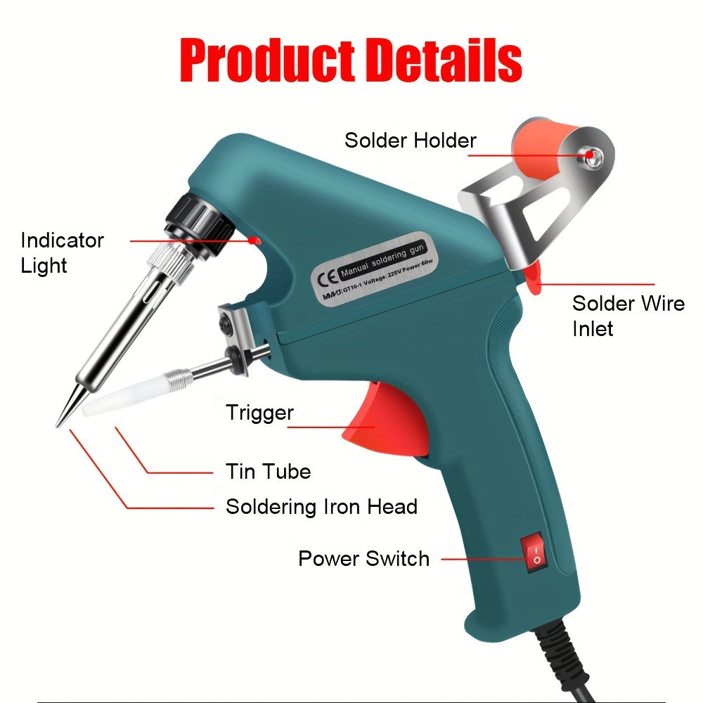 Electric Auto Soldering Iron Gun Kit Hand-Held Tweezers Wire Welding Tool